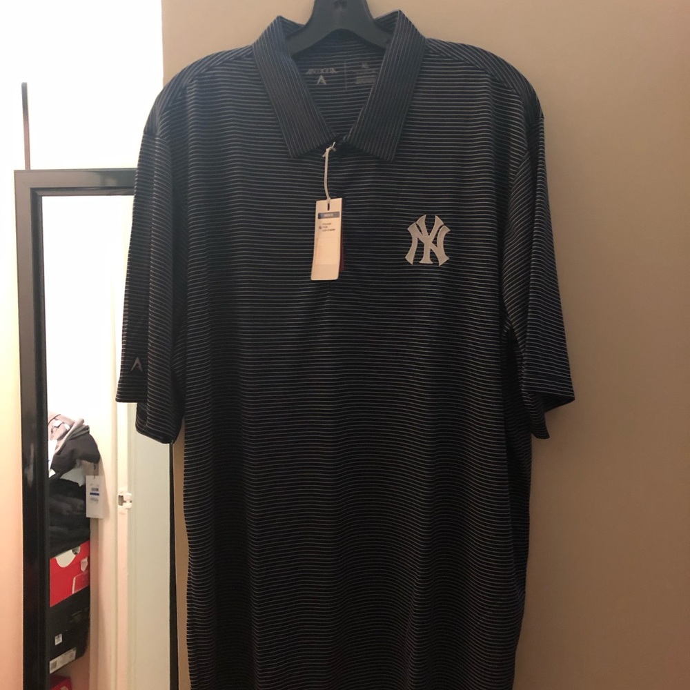 Yankee pinstripe polo shirt